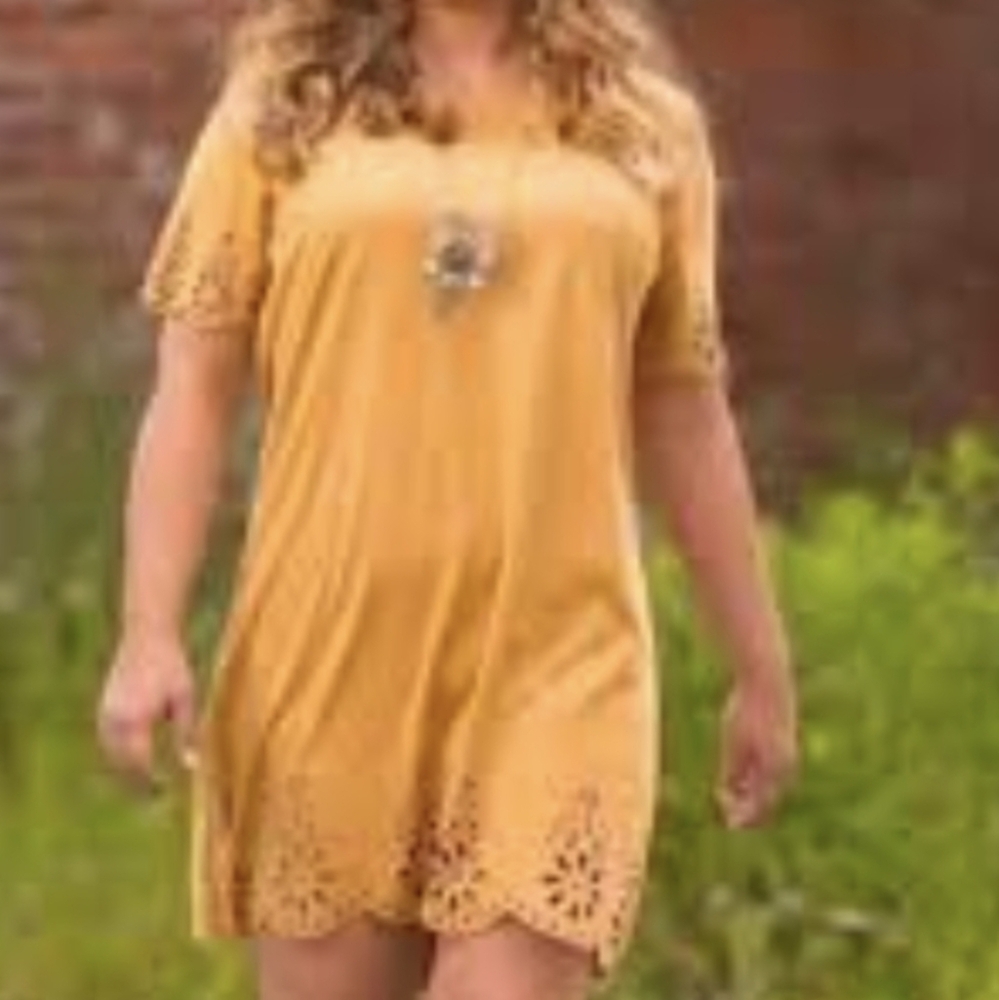 LOVE FIRE Cutout Detailed Soft Short Sleeve Dress M